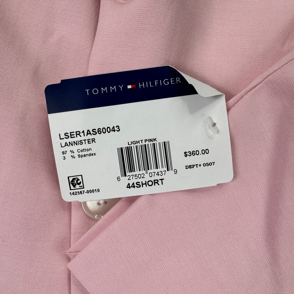 Tommy Hilfiger Mens TH Flex Modern Fit Chambray Suit Jacket Light Pink 44S - Picture 4 of 6